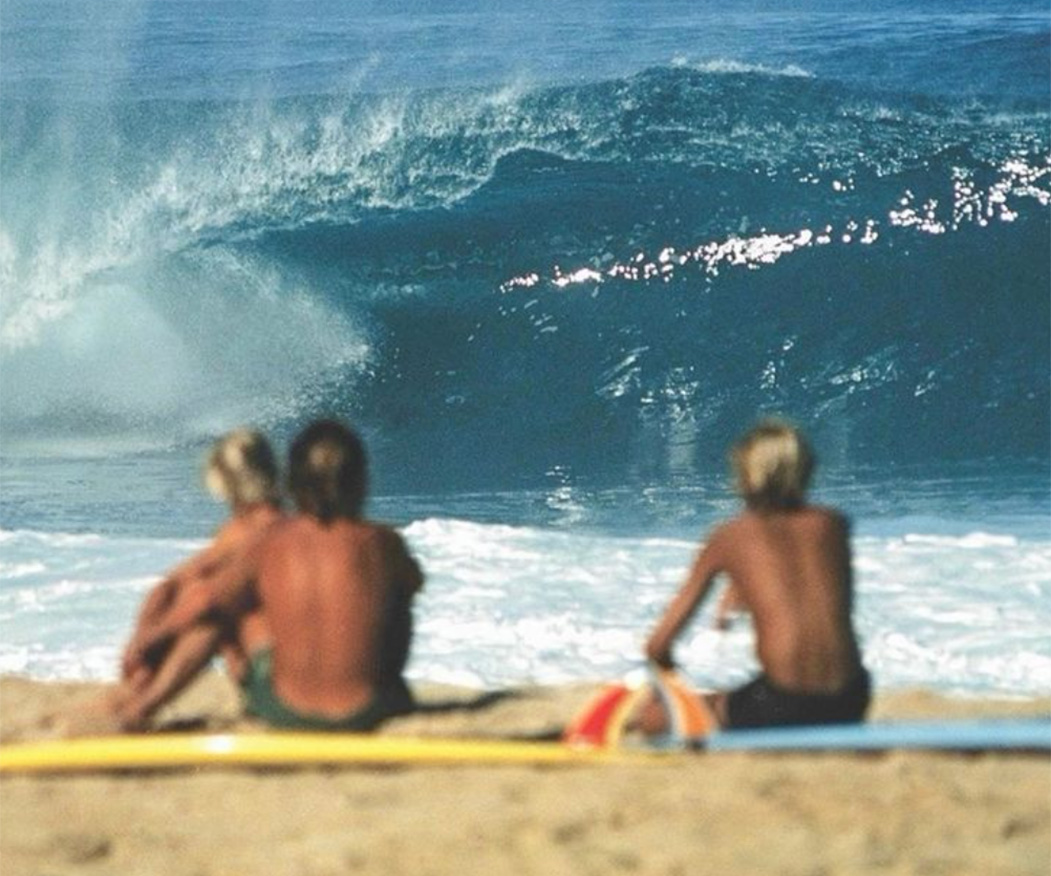 Young surfers admiring the waves.